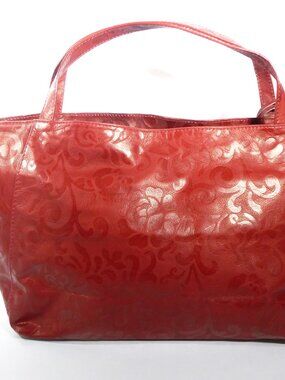 New Florence Leather Market red Italian leather handbag